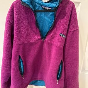 PATAGONIA VTG 80s Insulated Half Zip Cynchilla Deep Pile Fleece Pullover Jacket